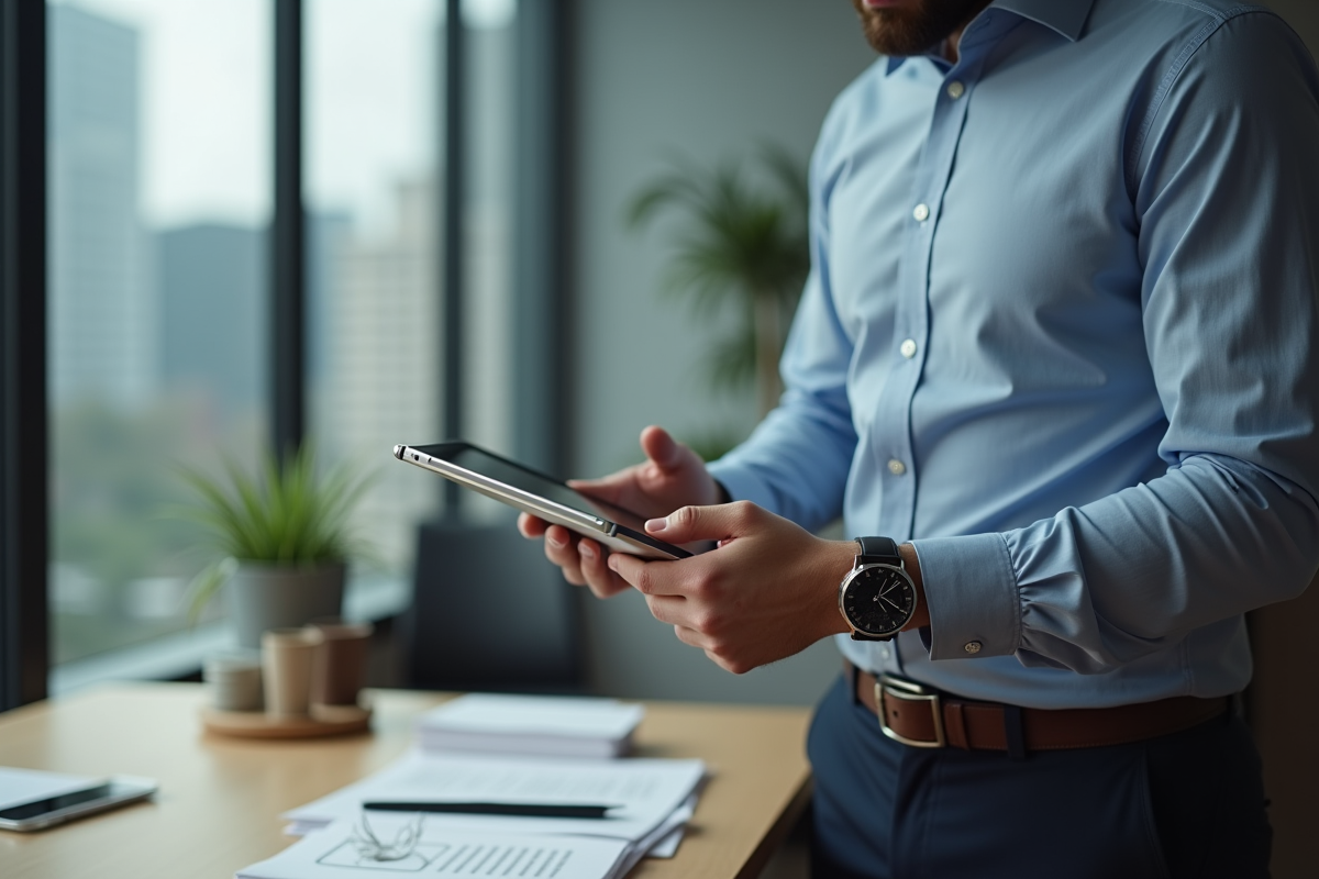 Homme mesurant la taille d